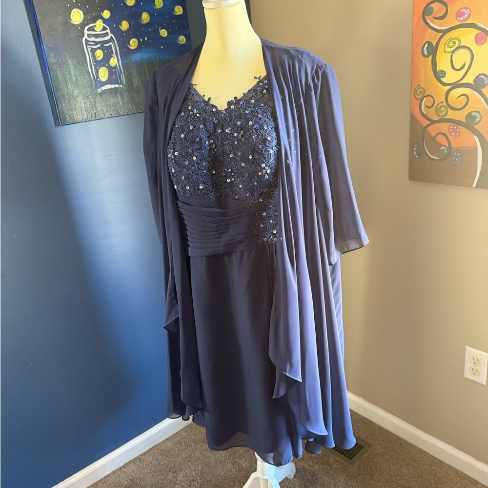 JJ’s House Stormy blue 2 pc dress size 18W